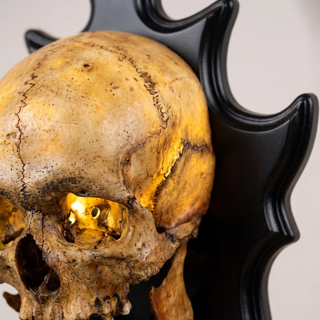 Resin Skull Nightlight with LED Glow and Sound Module