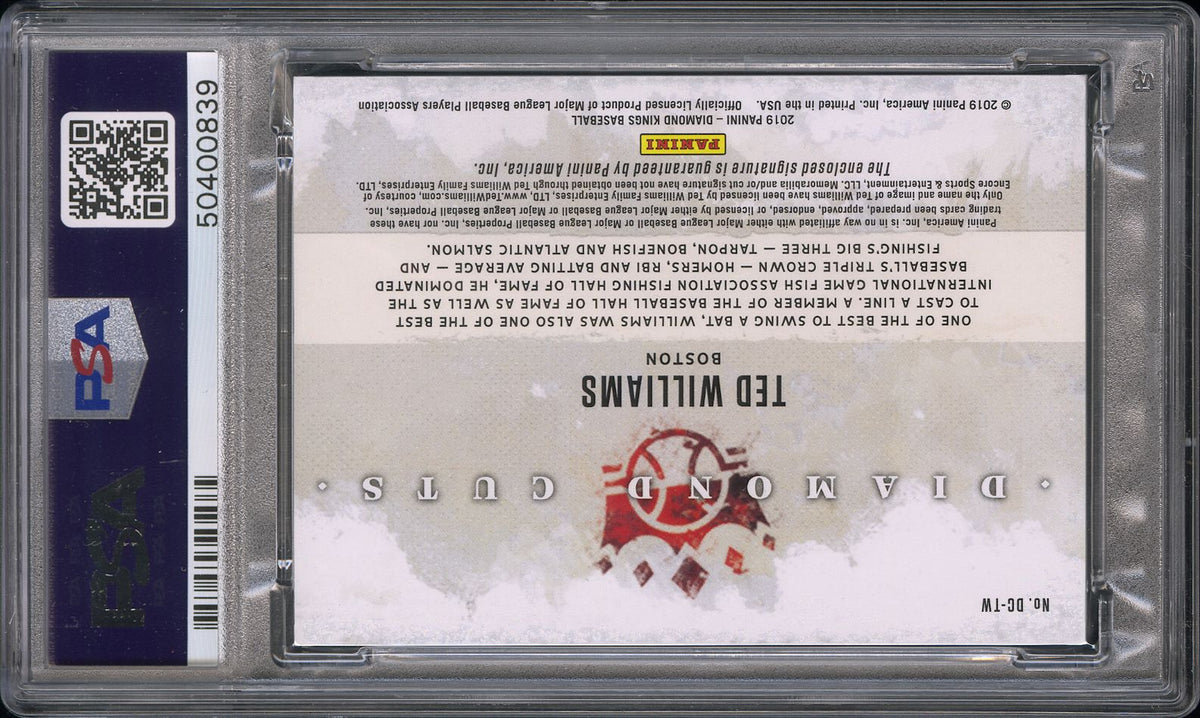 2019 Panini Diamond Kings Diamond Ted Williams #DCTW DMD. Masterpiece 1/1 PSA