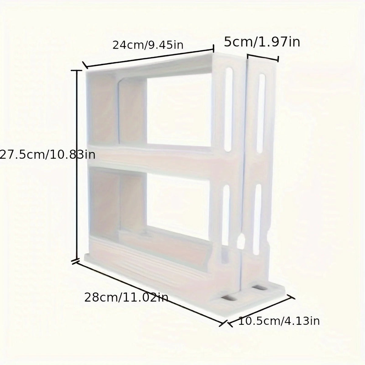Two Tier Spice Rack with 90 Degree Swivel Shelves and Anti Slip Base