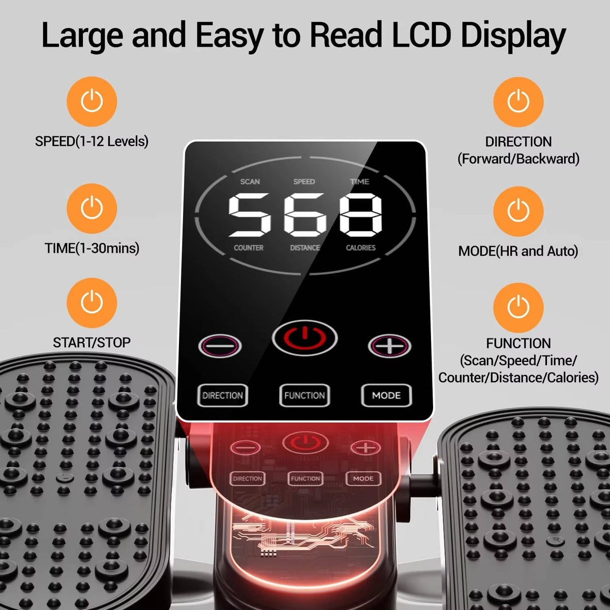 Under Desk Elliptical Machine, Electric Elliptical Leg Exerciser for Seniors