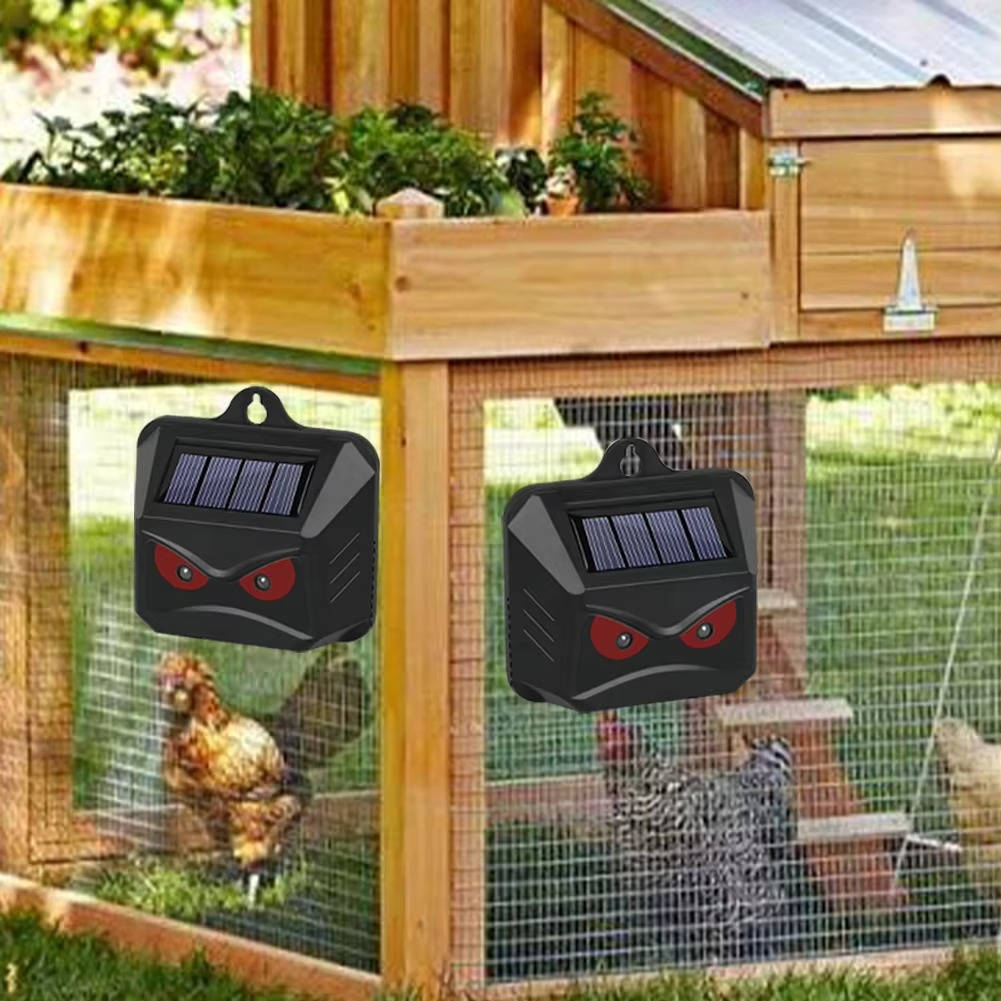2pcs Solar Powered Ultrasonic Animal Repellent