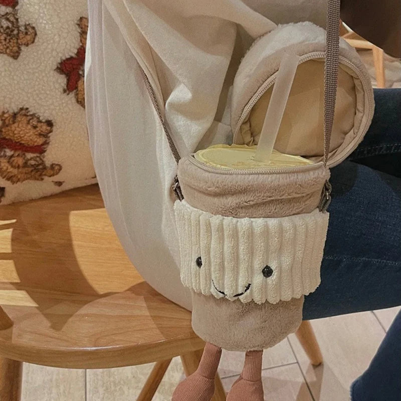 Trendy Coffee Milk Tea Crossbody Bag