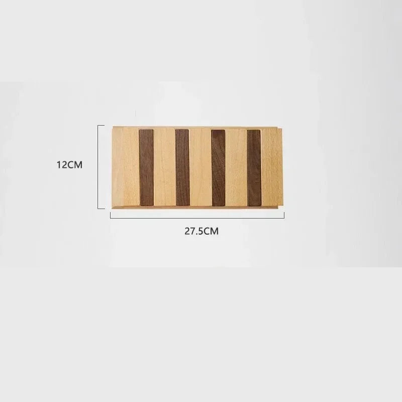 Wooden Wall-Mounted Coat Rack and Coat Hook