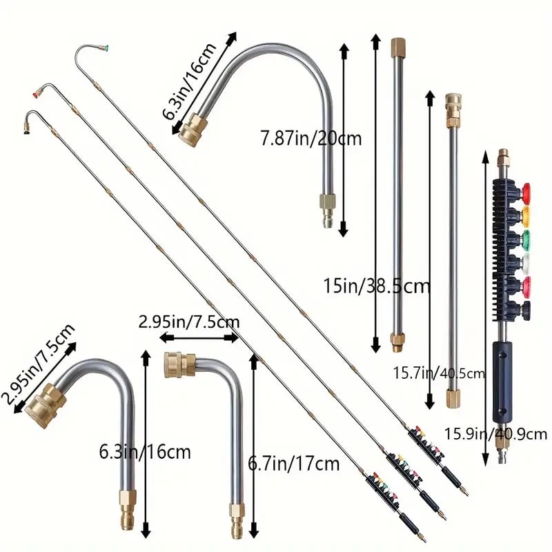 4000 PSI Telescoping High Pressure Washer Wand Set for Gutter, Roof, and Wall Cleaning