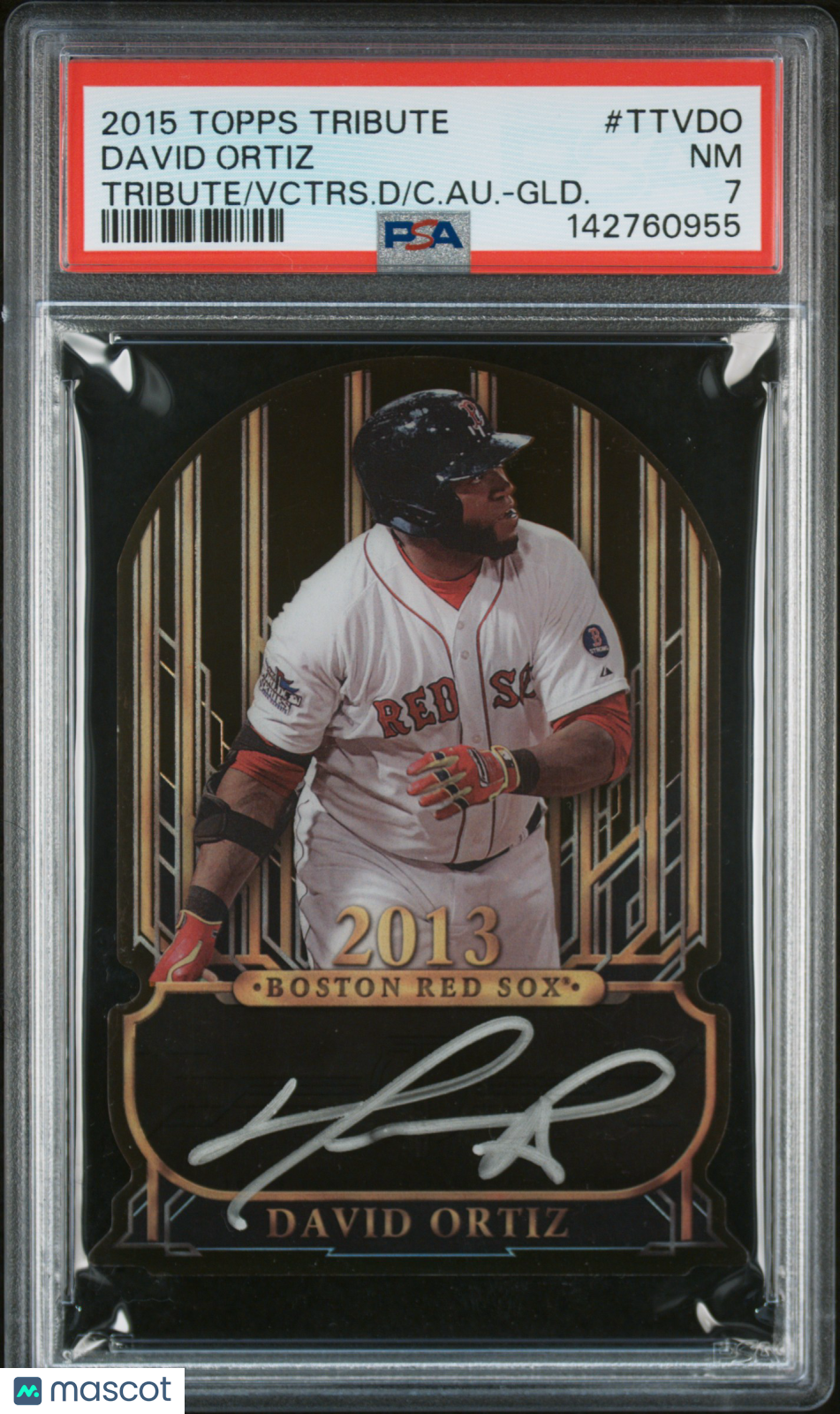 2015 Topps Tribute To The Victors Die-Cut Auto David Ortiz #TTVDO. Gold PSA