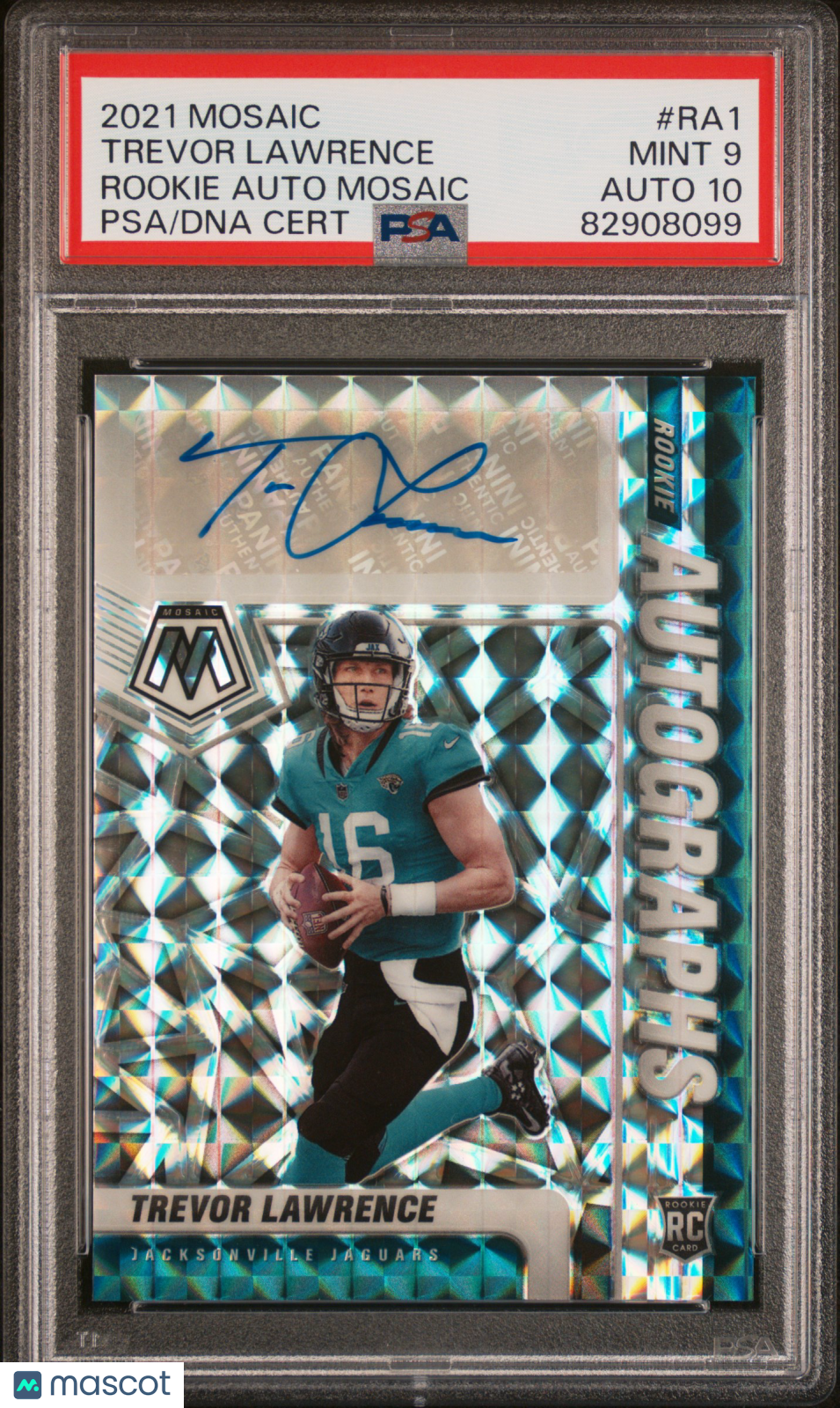 2021 Panini Mosaic Rookie Autographs Mosaic Trevor Lawrence #RA1 PSA 9 Auto 10