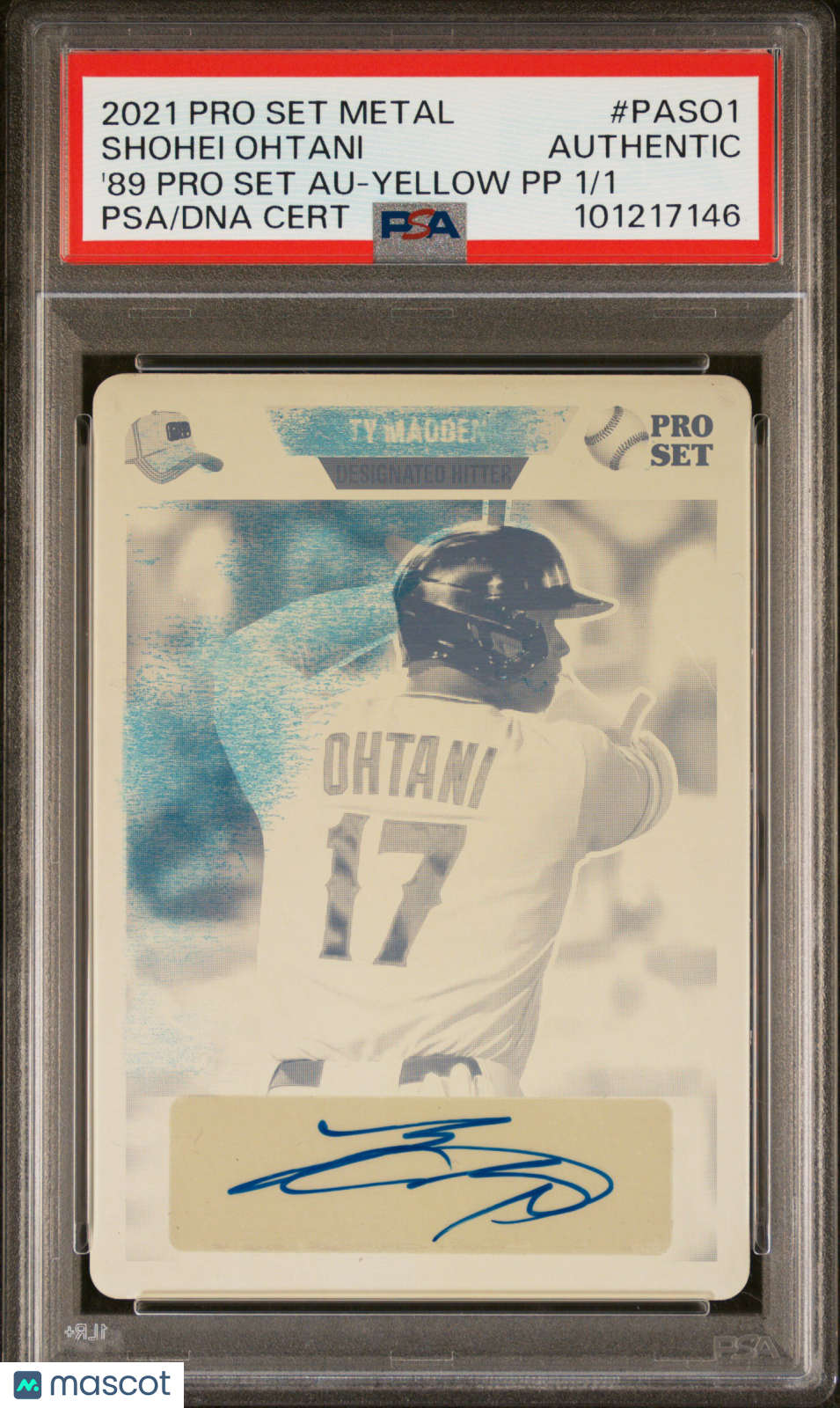 2021 Leaf Pro Metal 1989 Pro Set Auto Shohei Ohtani #PASO1 1/1 PSA A Auto A