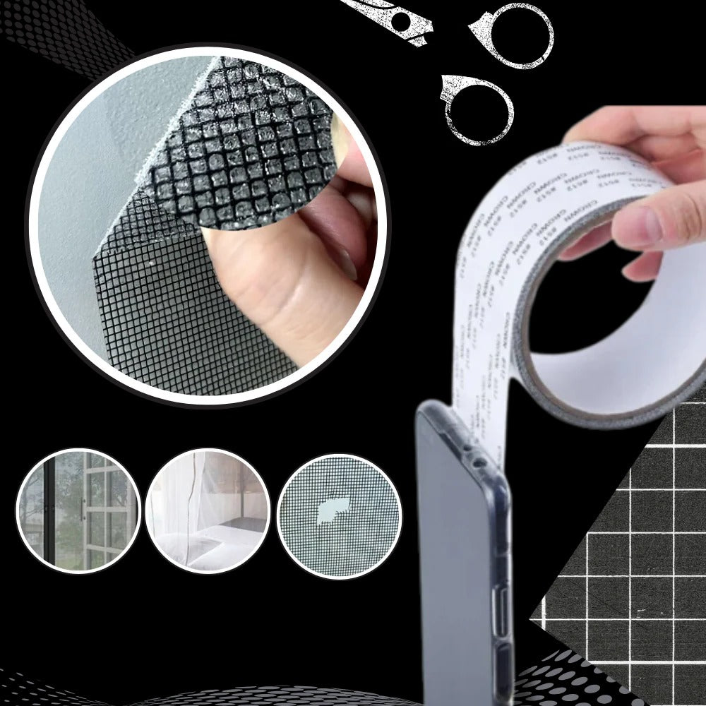 Screen Repair Tape for Mesh and Window Screens with Fiberglass Reinforcement