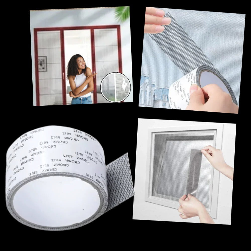 Screen Repair Tape for Mesh and Window Screens with Fiberglass Reinforcement
