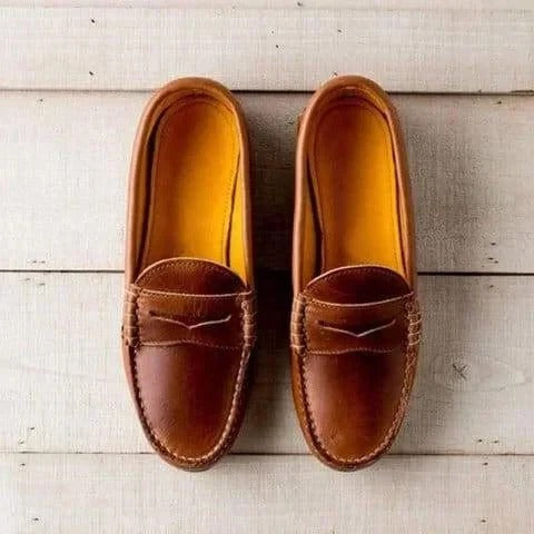 Women’s Vintage Slip-On Low Heel Loafers for Everyday Wear