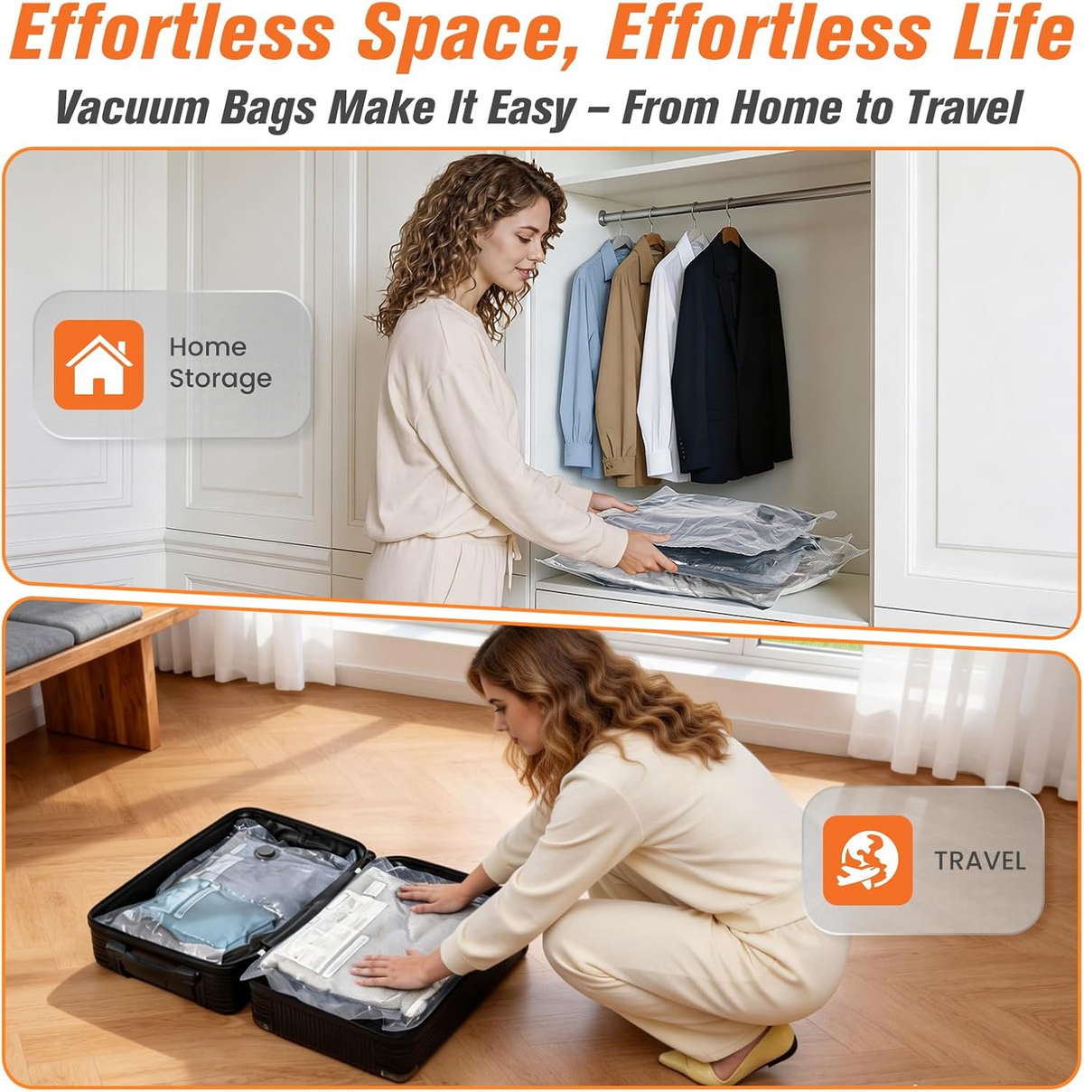 Storage Bags with Wireless Pump and Zipper Seal, 15-Piece Set