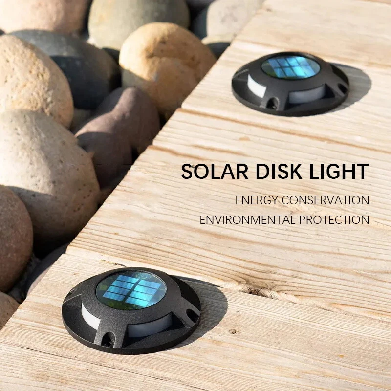 Solar Deck Light with Six LEDs and Automatic Dusk Sensor, 80 Hour Runtime