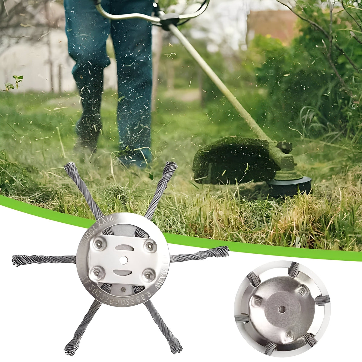 Steel Wire Weed Trimmer Head Universal for Rust Removal and Cleaning