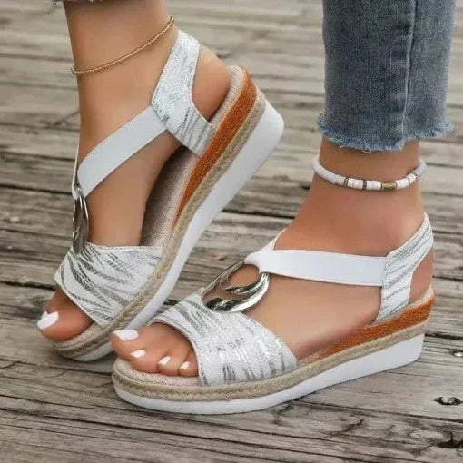 Women’s Breathable Arch Support Slip-On Wedge Sandals