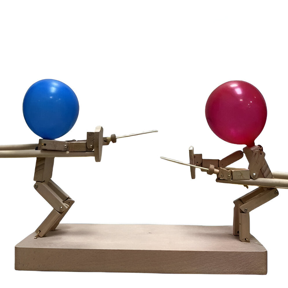 Wooden fencing puppets game