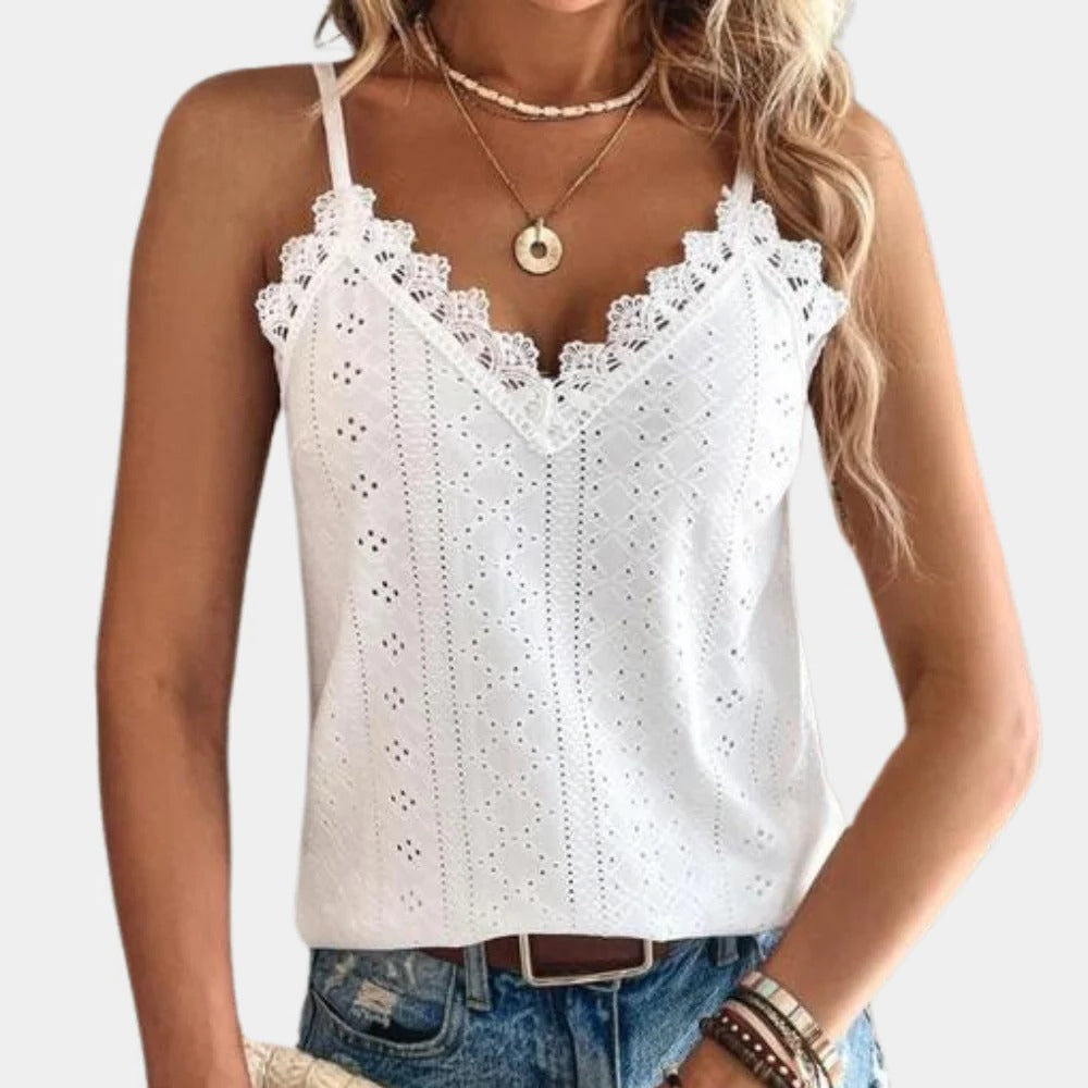 Stylish Women's Top With V-neck
