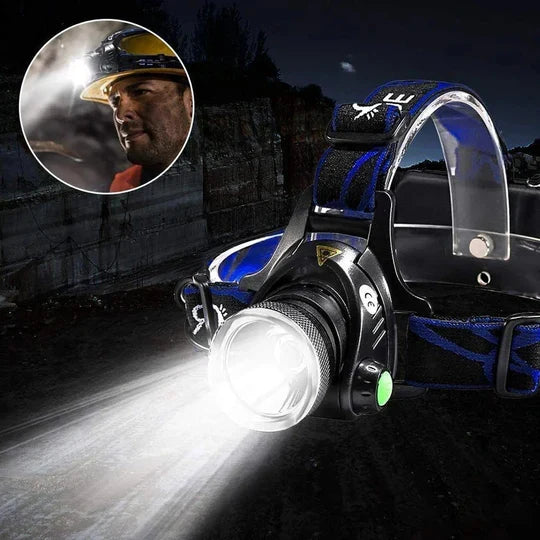 Ultra Bright Rechargeable LED Headlamp with Adjustable Zoom