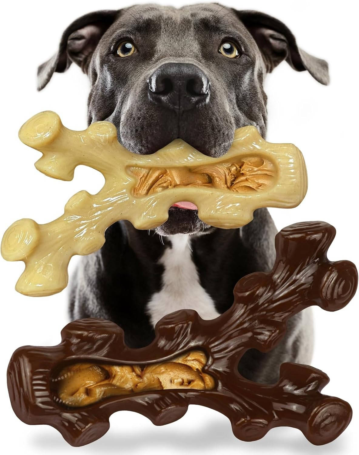 2 Pack Dog Chew Toys for Aggressive Chewers, Indestructible Dog Bones, Medium & Large Breed