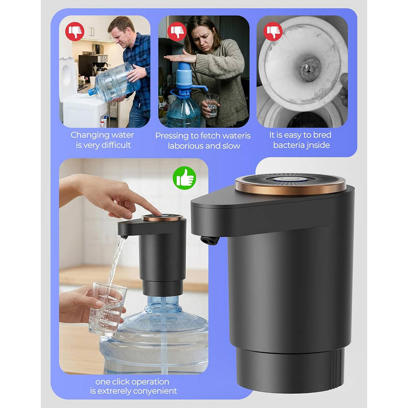 USB-C Rechargeable Water Bottle Pump for 2 to 5 Gallon Bottles