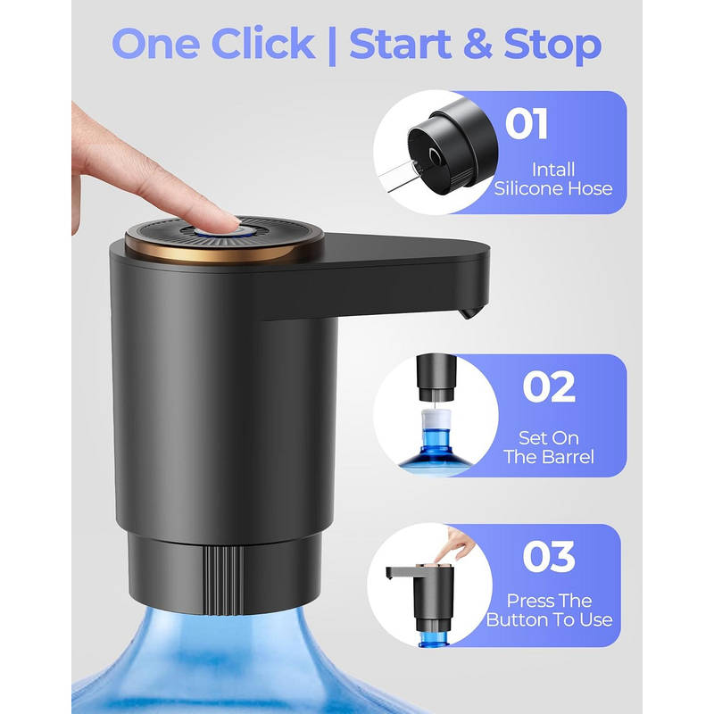 USB-C Rechargeable Water Bottle Pump for 2 to 5 Gallon Bottles