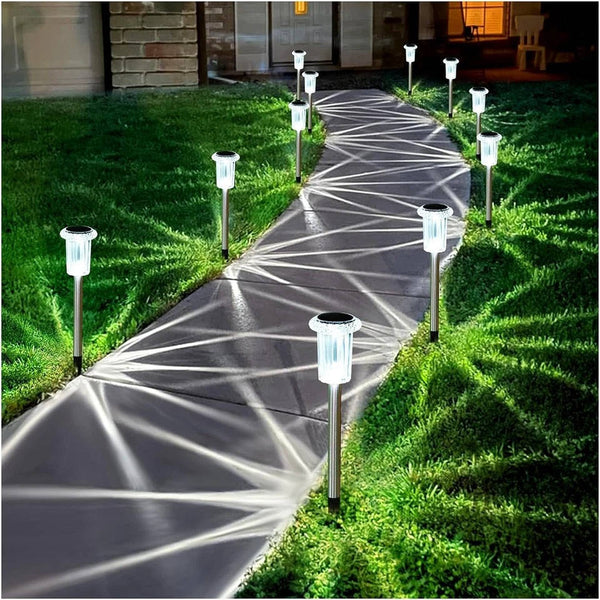 10 PCS Solar Outdoor Lights for Pathway Garden Yard Path Walkway Driveway Lawn Patio