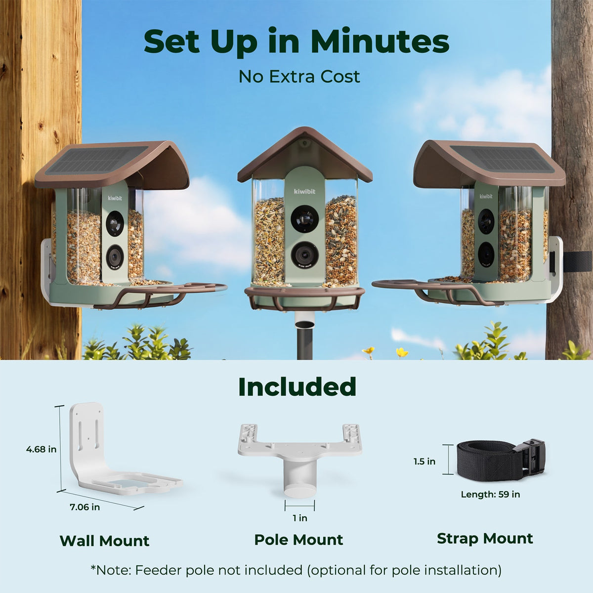 Bird Feeder 2 4K AI Camera with Solar Panel (Lifetime AI Included)