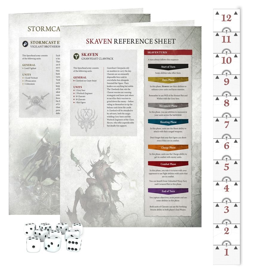 Warhammer Age of Sigmar: Ultimate Starter Set – Spearhead Starter Box with Stormcast Eternals & Skaven, 37 Push-Fit Miniatures, Gaming Mat, Dice & Rulebooks