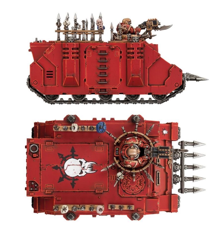 Warhammer 40,000 Chaos Rhino Chaos Space Marines Chaos Rhino Vehicle Kit for Warhammer 40K – Customizable Plastic Transport with Weapon & Cosmetic Options, Unpainted Miniature Model