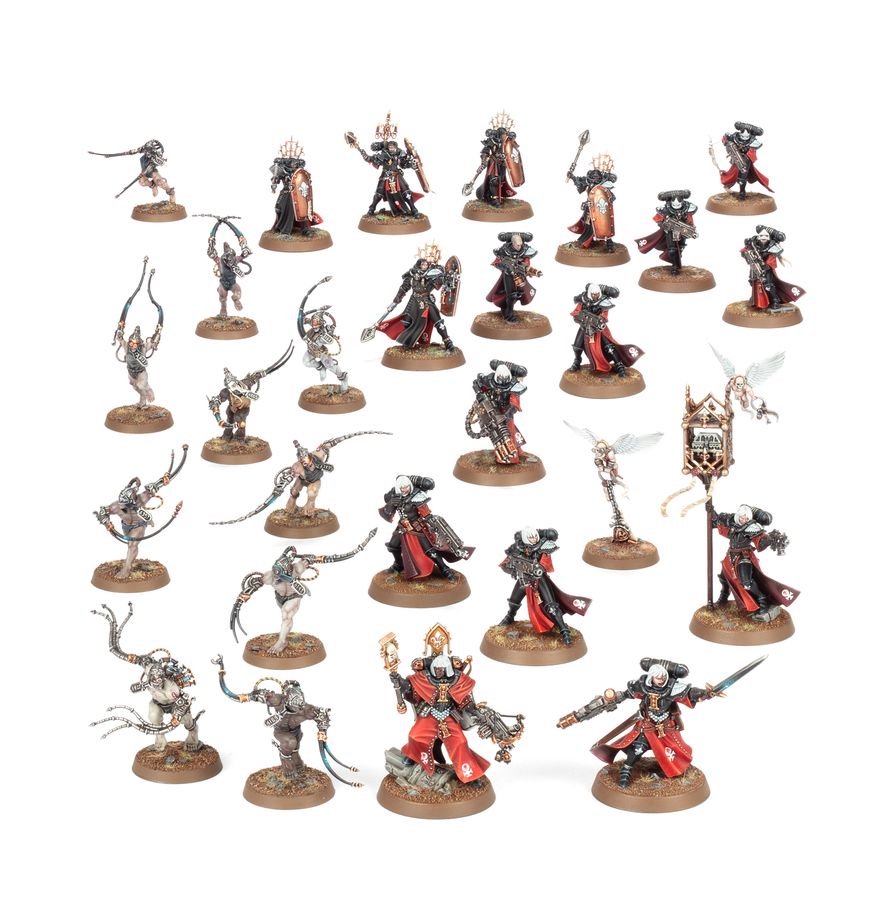 Warhammer 40K Combat Patrol Adepta Sororitas Army Set – 27 Multipart Plastic Miniatures, Sisters of Battle Warhammer 40,000 Starter & Expansion Box with Canoness and Celestian Sacresants