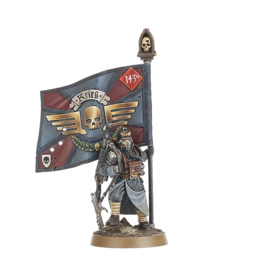 Warhammer 40K Astra Militarum Krieg Command Squad Miniatures Kit – Lord Commissar & Veteran Krieg Guardsmen – 7 Plastic Figures with Custom Weapon Options for Warhammer 40,000