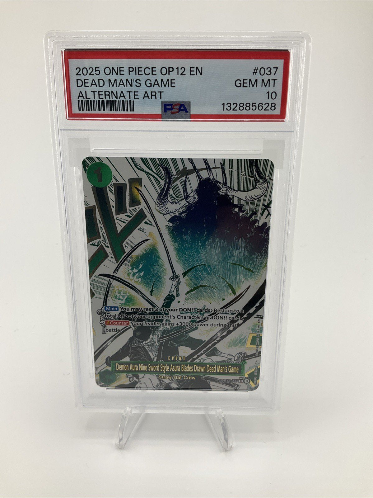 2025 DEAD MAN'S GAME ALTERNATE ART ONE PIECE OP12-037 PSA 10