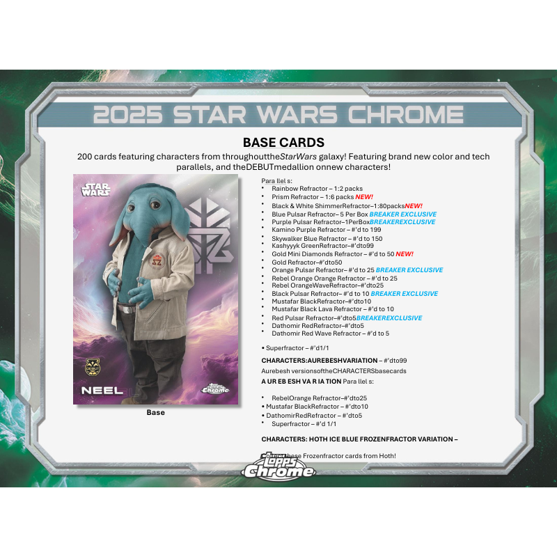 2025 Topps Chrome Star Wars Hobby Box