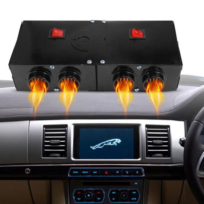 12V Car Heater with 500W Output and Dual Independent Switches, Four Vents