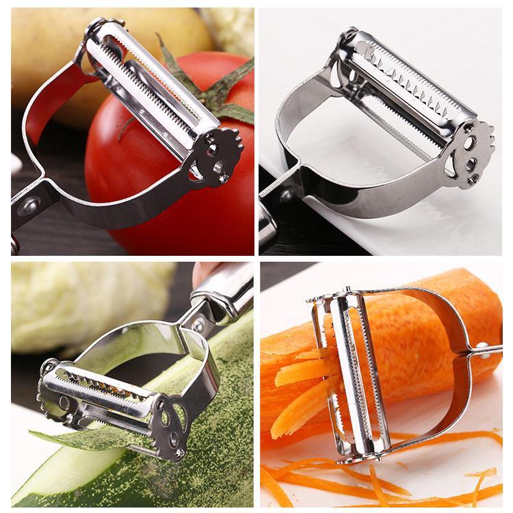 Vegetable Peeler with Interchangeable Stainless Blades and Ergonomic Handle, 6-Blade Set